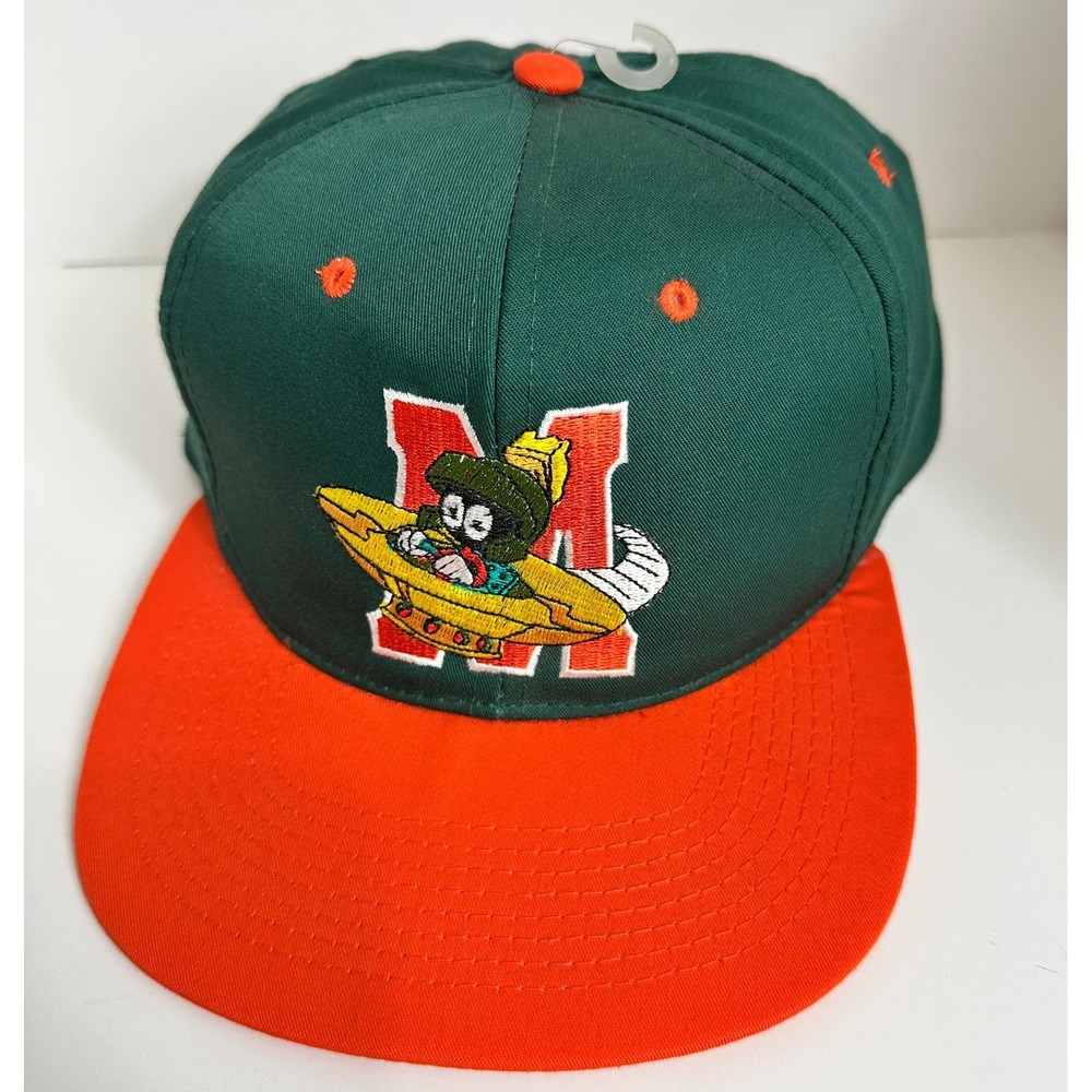 Looney Tunes Marvin The Martian Snapback Hat Green/Orange Embroidered Cap Unworn